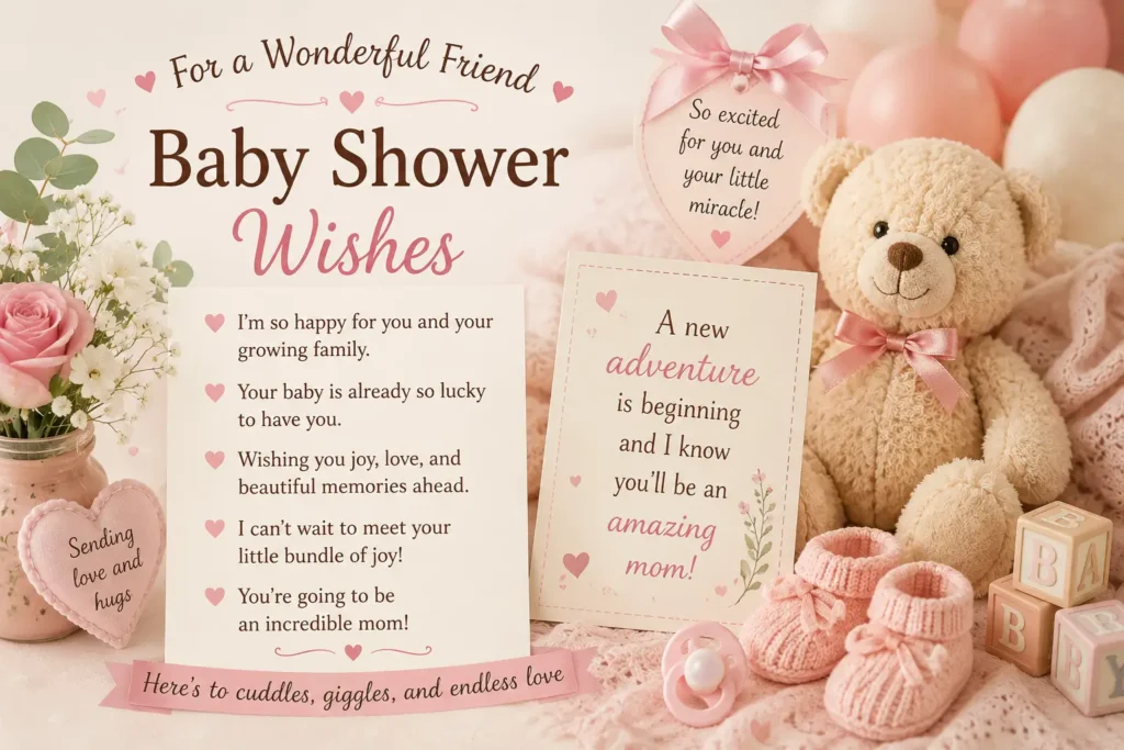 Baby Shower Card Wishes for a Close Friend