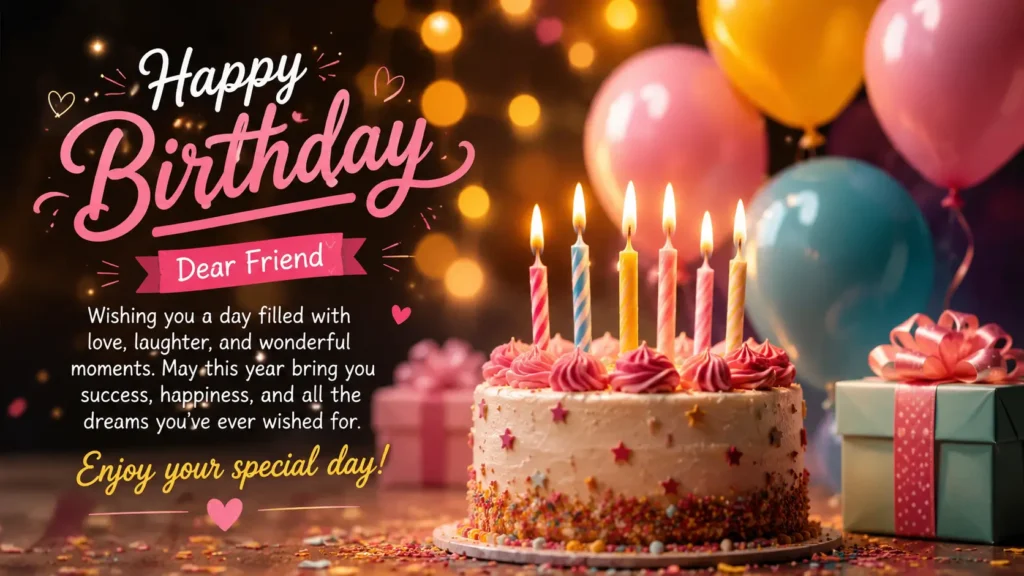 Celebration Beautiful Birthday Wishes for Friend