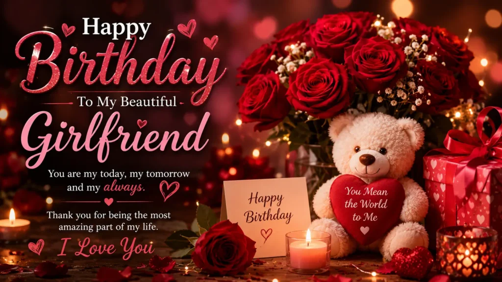 Romantic Beautiful Happy Birthday Wishes Girlfriend