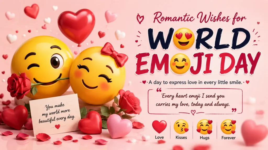 Romantic Wishes for World Emoji Day