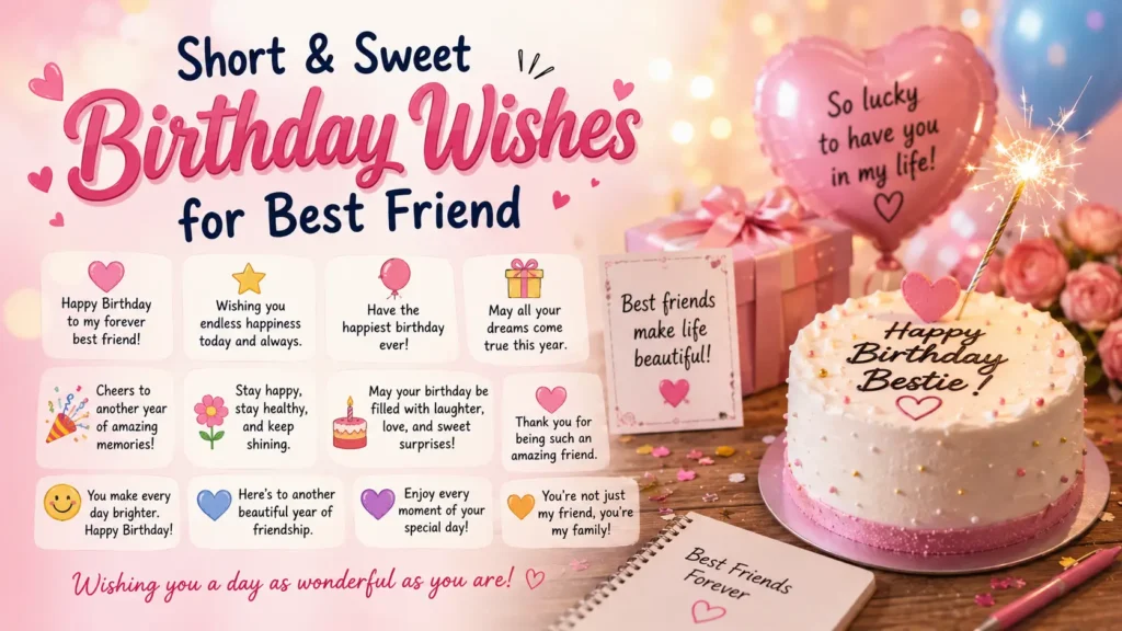 Short & Sweet Best Birthday Wishes for Best Friend