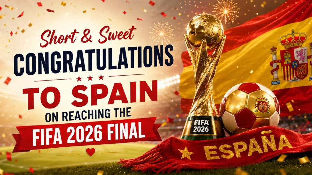 Short & Sweet Congratulations to Spain on Reaching the FIFA 2026 Final