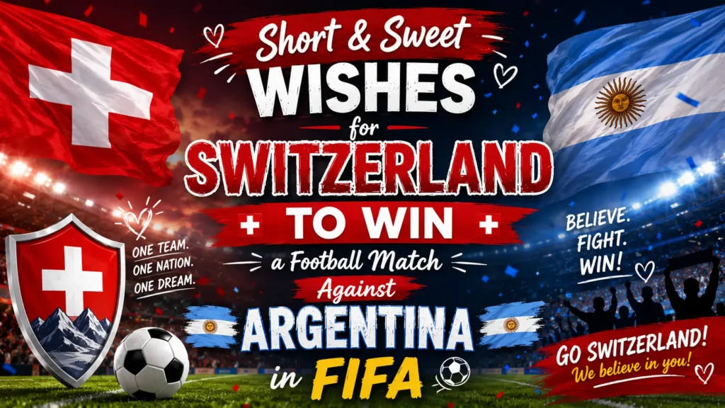 Short & Sweet Wishes for Switzerland to Win a Football Match Against Argentina in FIFA