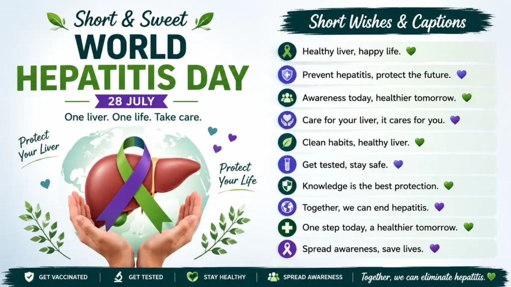Short and Sweet World Hepatitis Day Wishes and Captions