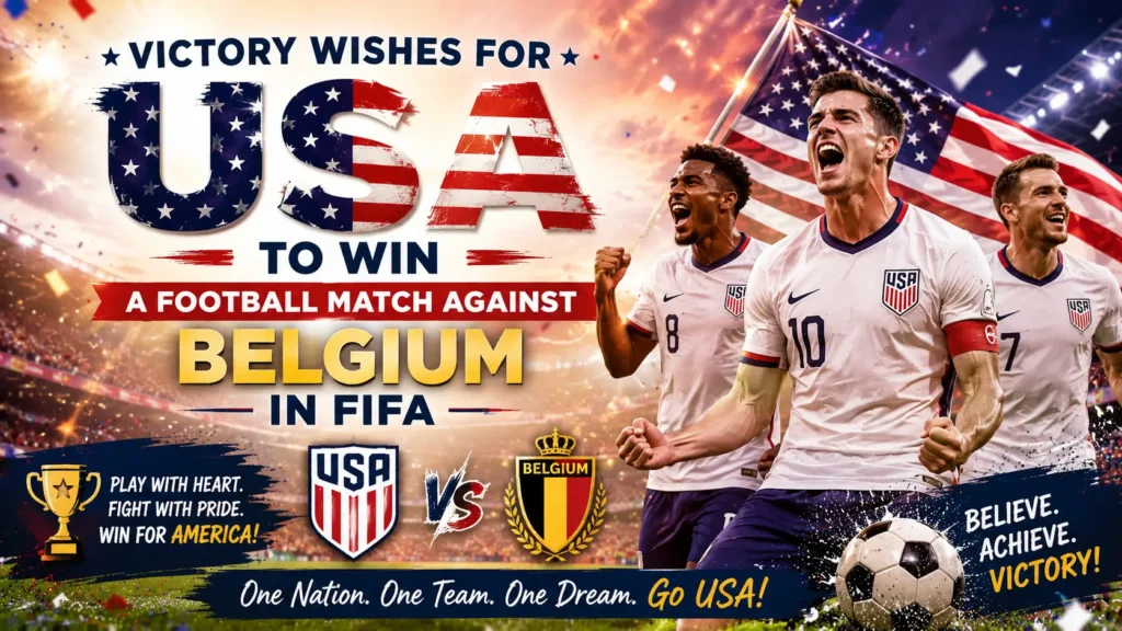Victory Wishes for the USA to Win a Football Match Against Belgium in FIFA
