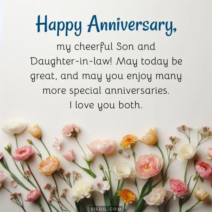 anniversary wishes to son and daughter in law