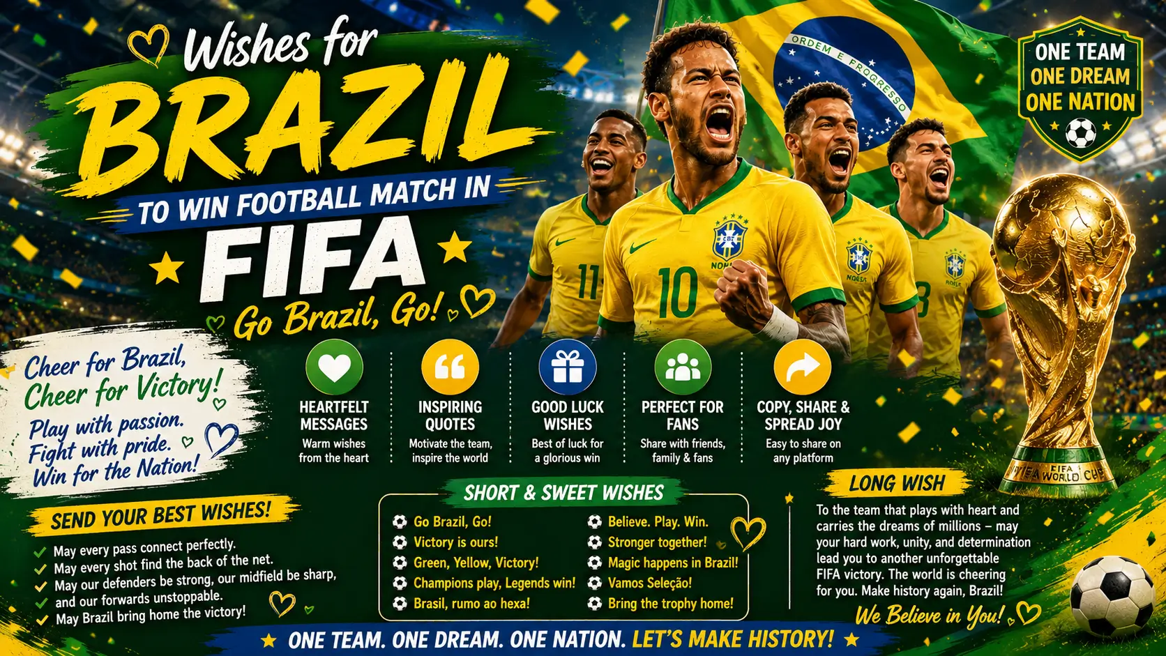 wishes for Brazil to win a Football match in FIFA