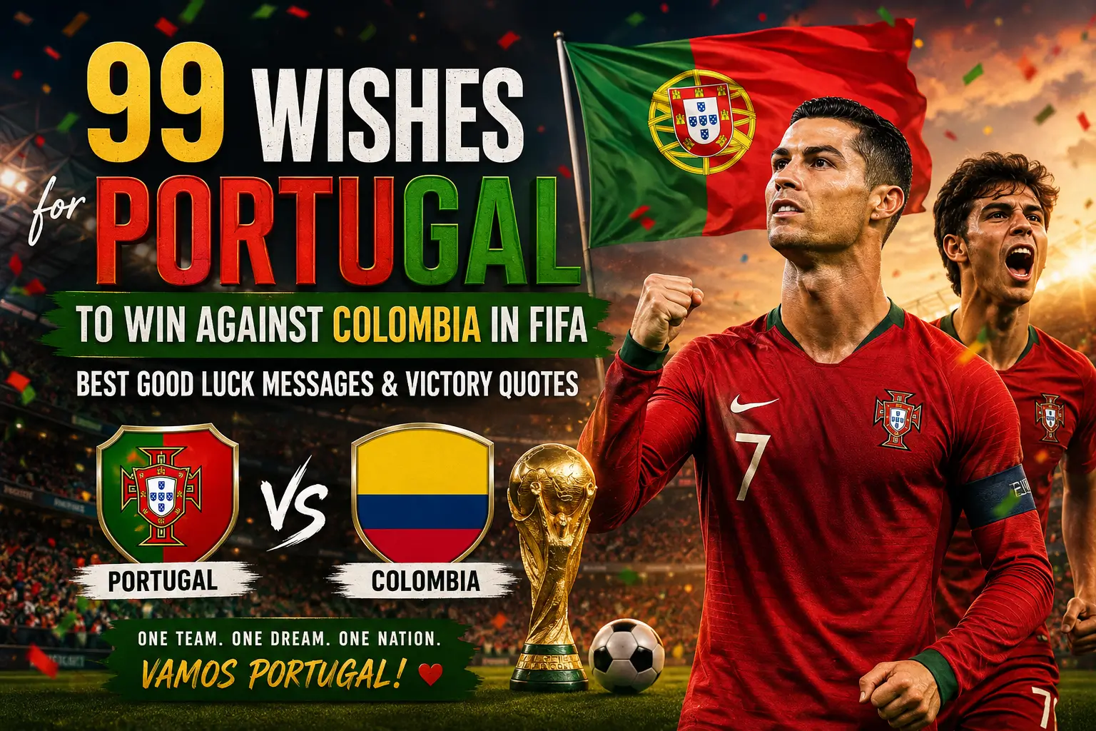 wishes for Portugal to win against Colombia in FIFA