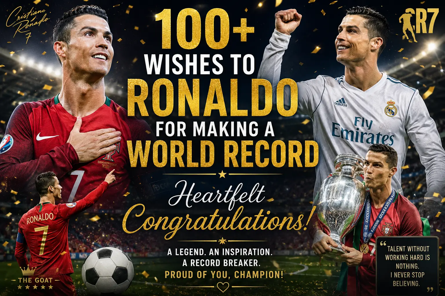 wishes to Ronaldo for a making world record