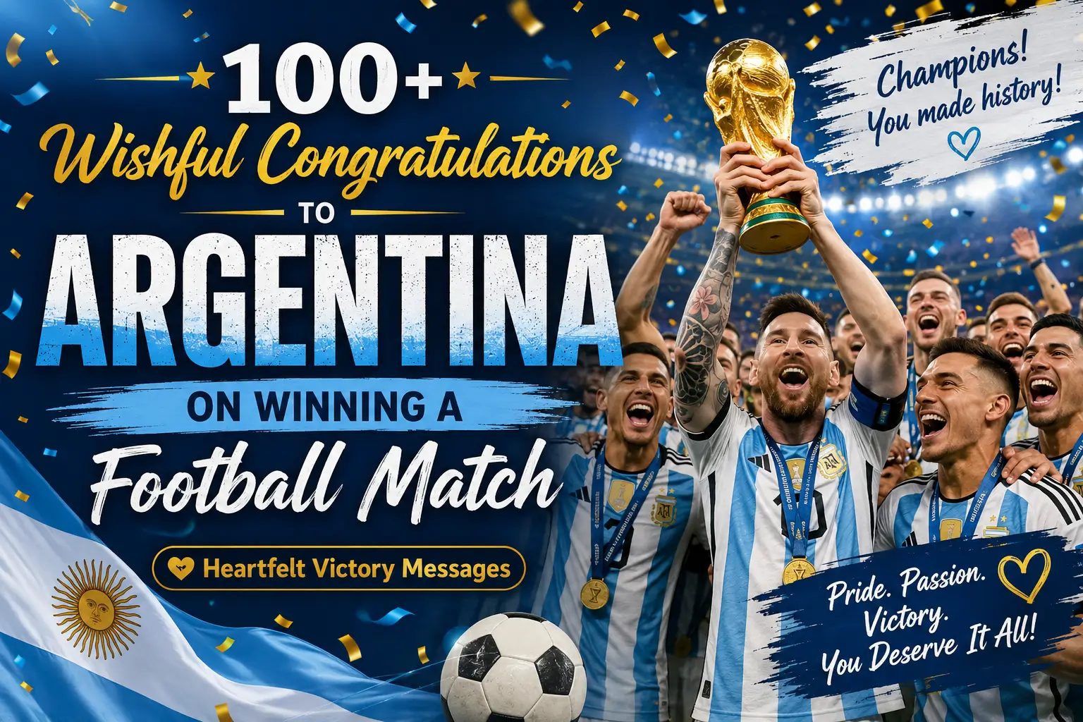 wishful congratulations to Argentina On Winning a Football Match