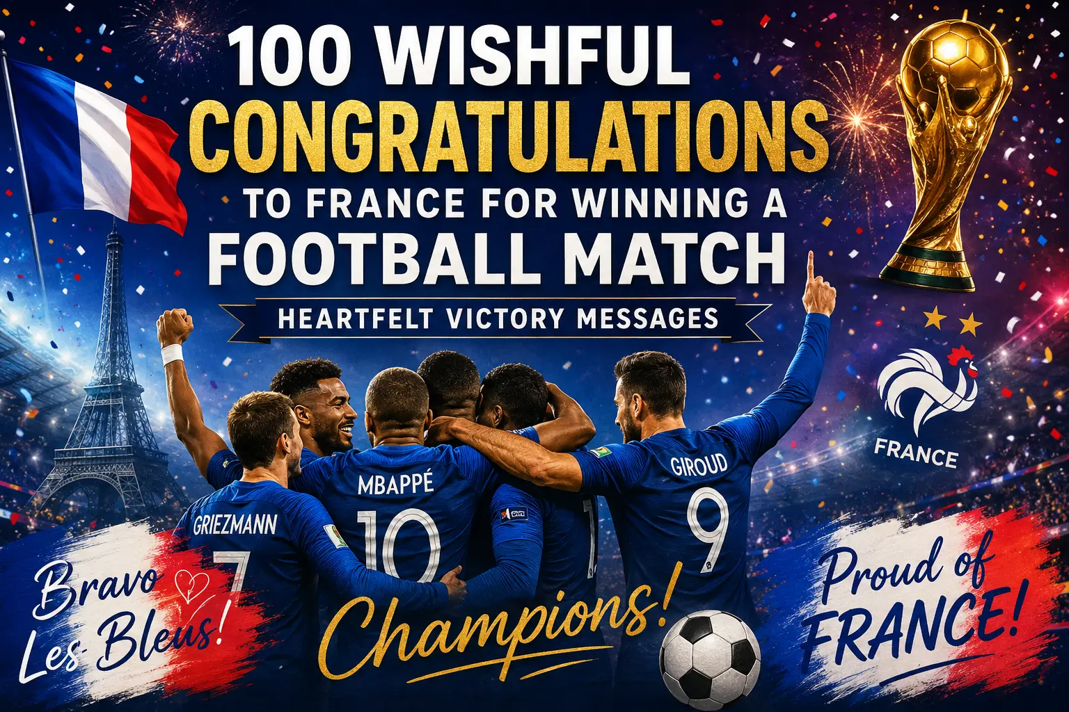 wishful congratulations to France for winning a football match