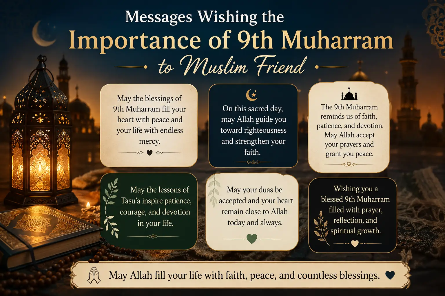 wishing the importance of 9th Muharram to muslim friend