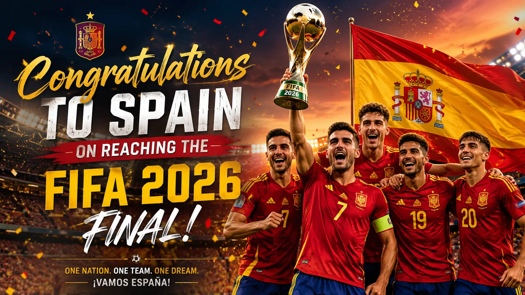 congratulations to Spain on reaching the FIFA 2026 Final