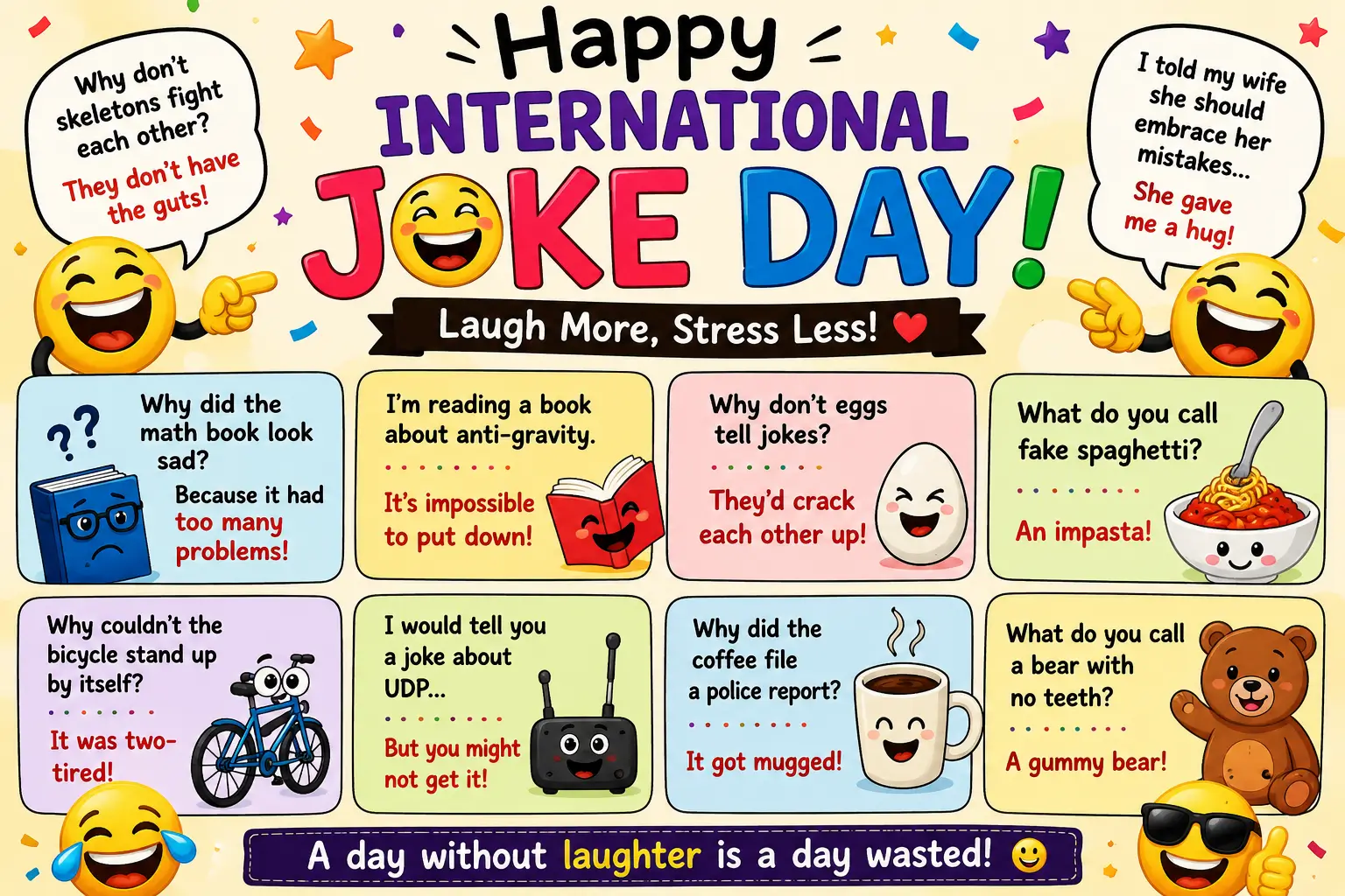 wishes for the International Joke Day