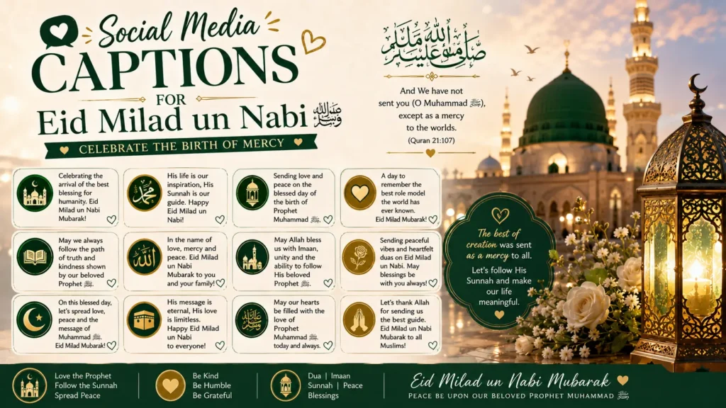 Social Media Captions for Eid Milad un Nabi